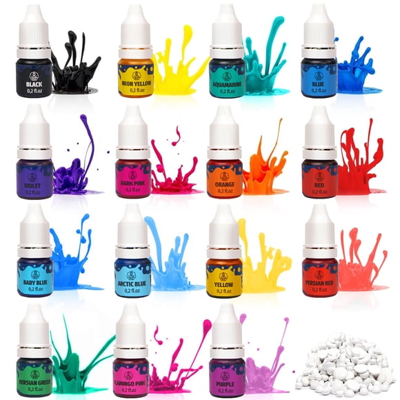 Set de tintes líquidos para cera de velas, 16 colores