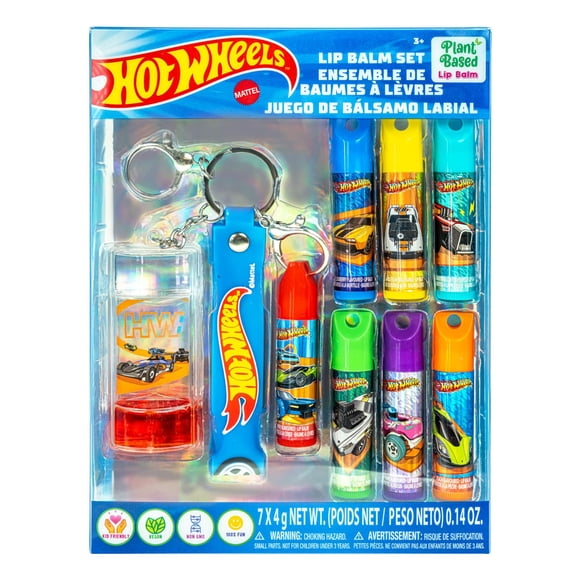 Bálsamo labial 7 piezas Townley Girl Hot Wheels de origen vegetal