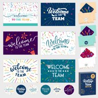 Decorably - Paquete De 24 Tarjetas Decorativas De Bienvenida Al Equipo Con Sobres Y Pegatinas