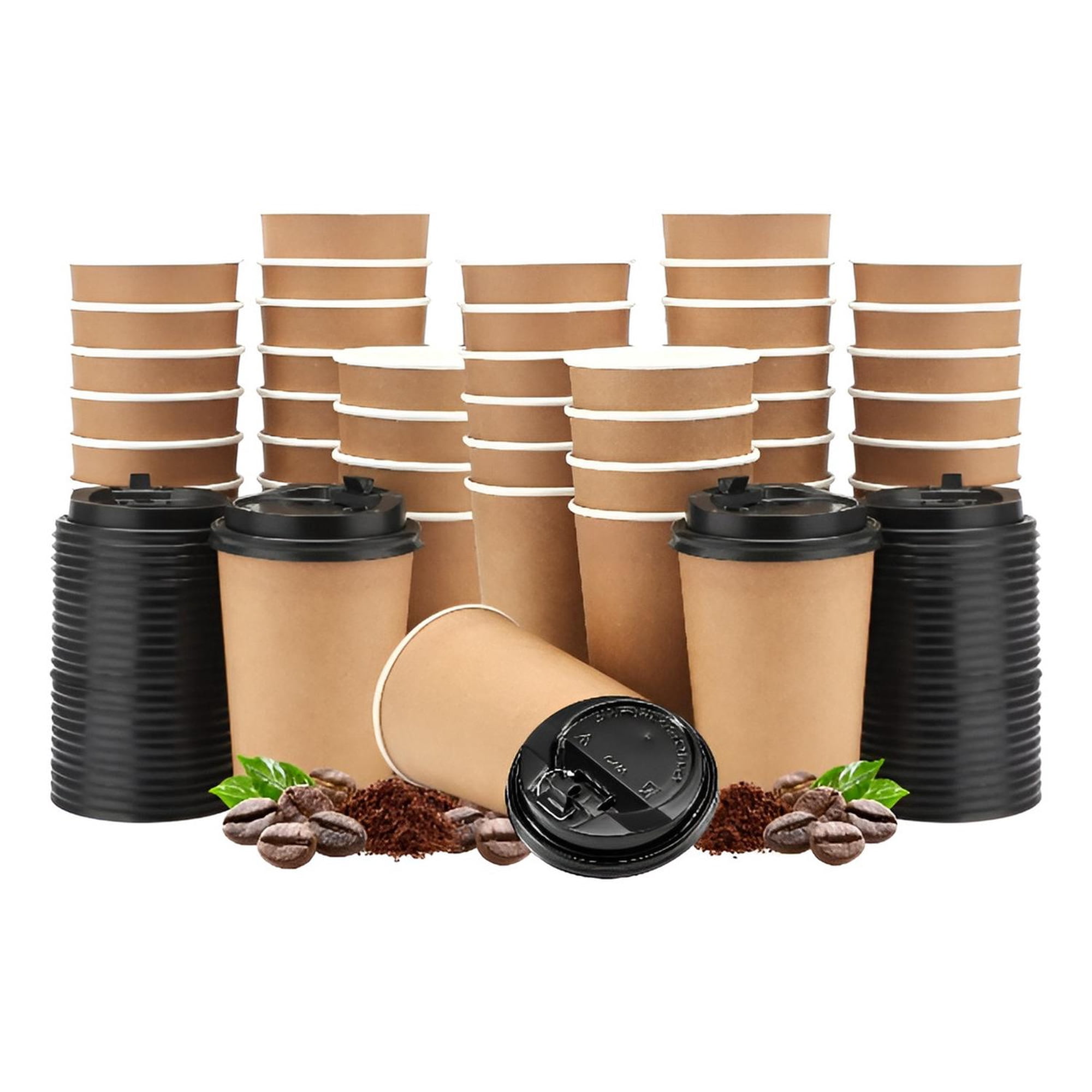 Pasteleriuscl - Vaso Kraft Vasos Para Cafe Vaso Papel Kraft C/tapa 12oz