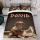 thumbnail image 4 of David Conjunto de sábanas temático, trío de piezas, cómodo y amigable con la piel, diseño único, regalo de decoración para el hogar para familiares, amigos y fans,173cm *218cm, 4 of 6