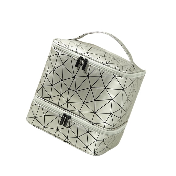Organizador De Esmaltes De Uñas De Doble Capa, 2 Niveles, Para Kits De Uñas, Suministros De Arte, Cosméticos, Gris