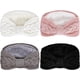 thumbnail image 1 of Paquete de 4 diademas de punto trenzado para invierno, con nudos, forro de felpa, turbante de ganchillo grueso, calentador de orejas, banda elástica para el cabello, accesorios para mujer (blanco, ros, 1 of 7