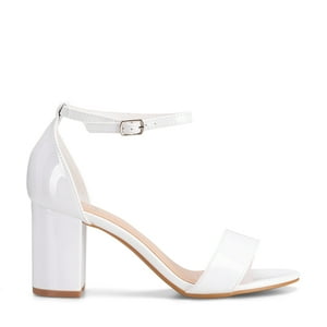 Sandalia Casual Taco Alto Blanca Mujer Weide Gh80