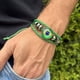 thumbnail image 2 of Pulsera para fanático del fútbol de cuero sintético Brasil verde, 2 of 2