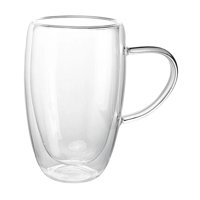 Mc Group - Taza De Vidrio Transparente Doble Pared 450 Ml