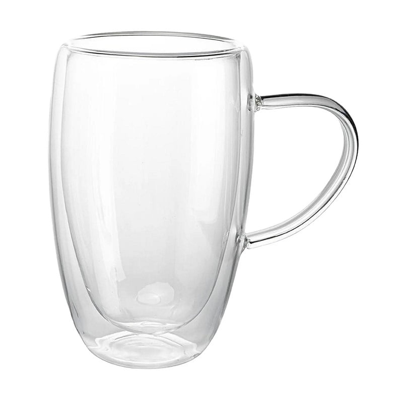 Mc Group - Taza De Vidrio Transparente Doble Pared 450 Ml