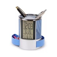Importclick - Organizador Bolígrafo Portalápices Reloj Alarma Pantalla Lcd