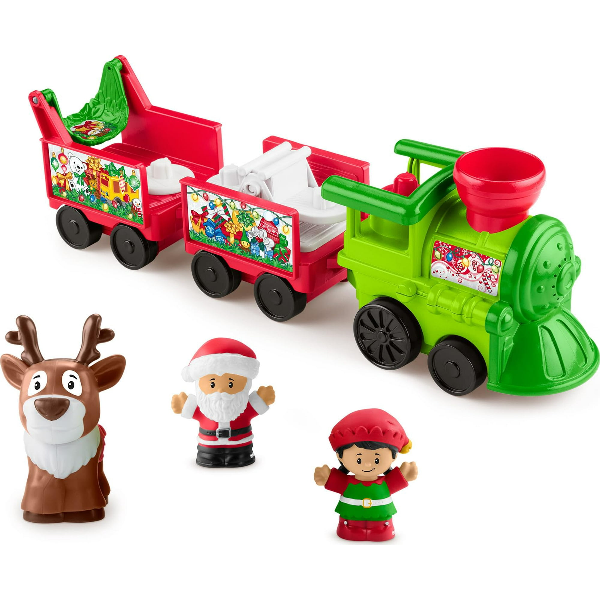 Fisher Price - Toy Train Fisher-price Little People Con Papá Noel Y Reno