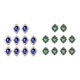 thumbnail image 2 of 20x Cuentas Traseras Planas Botón Adornos Para Hacer Tarjetas Azul Marino Verde, 2 of 5