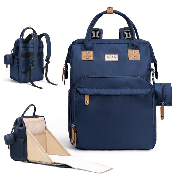 Mochila Pañalera AIITA 25L Azul Marino con Cambiador
