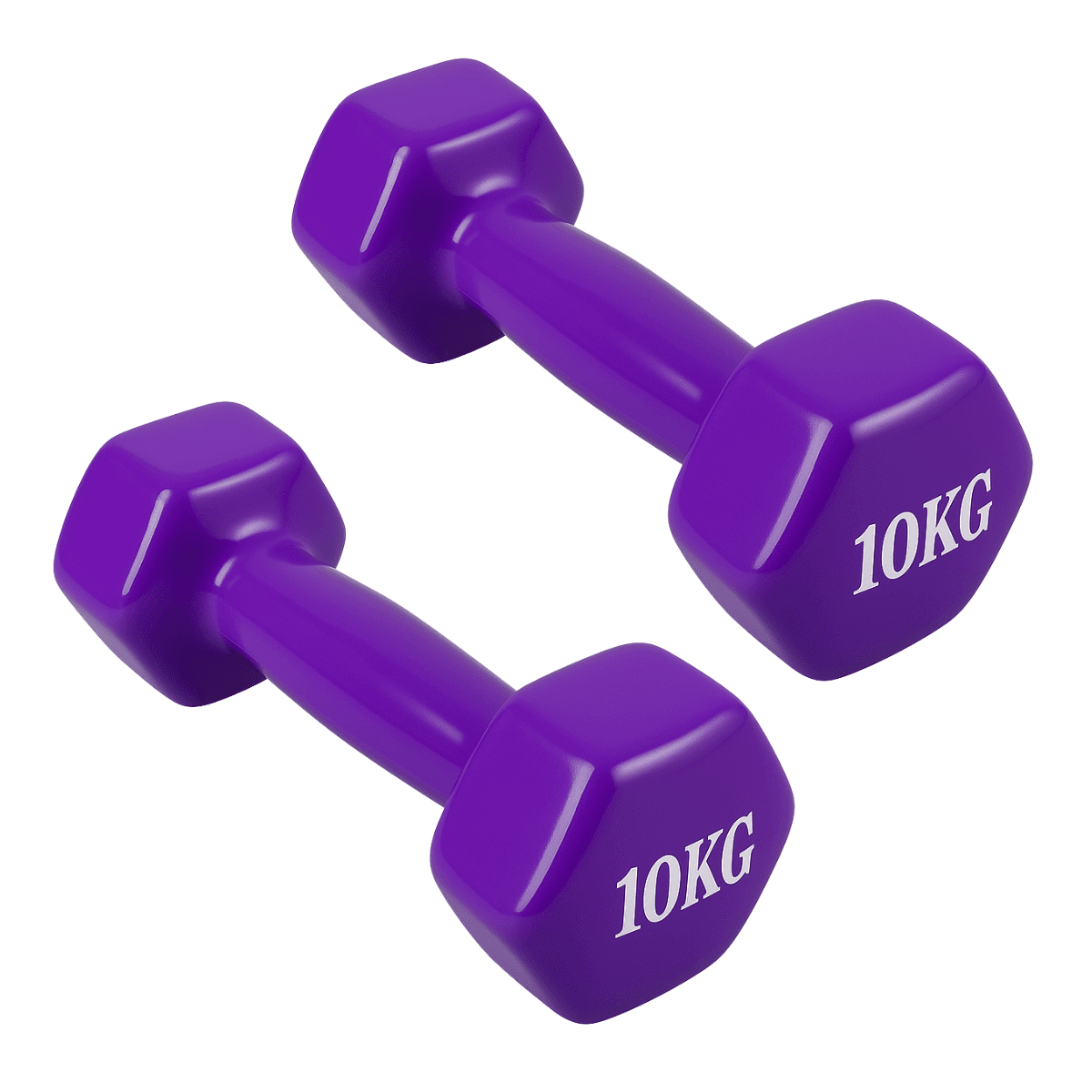 Linea Sport - Par De Mancuernas 10 Kg C/u Total 20 Kg Hexagonales De Vinilo