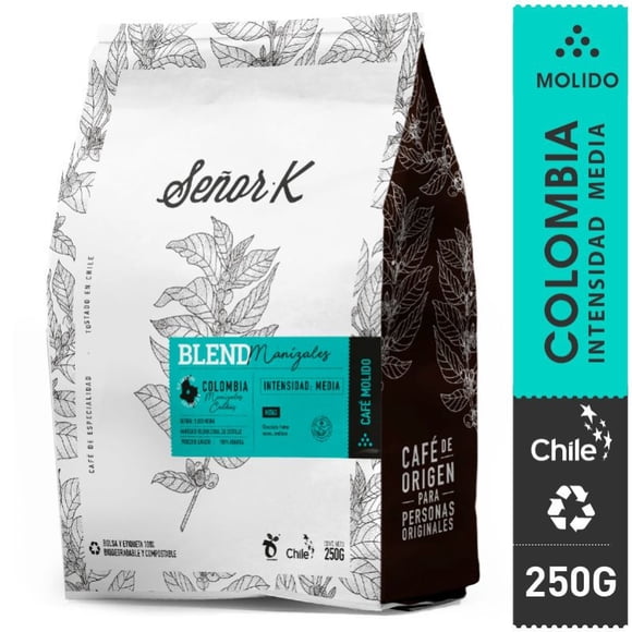 Café Especialidad Colombia Manízales Molido Bolsa, 250 g