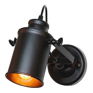 Ioensy - Aplique De Pared Industrial Downlight Lámpara De Pared Cableada Para Baño De Restaurante Sin Interruptor