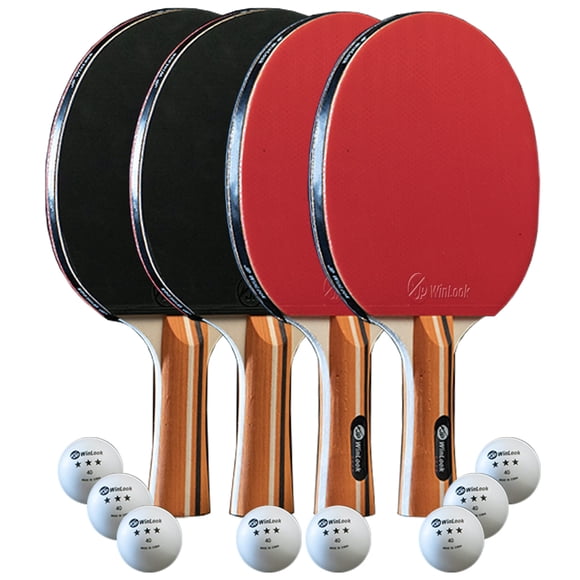 Set de palas de ping pong JP WinLook con funda y pelotas, para 4 jugadores