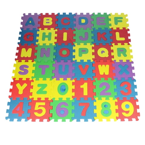 Bothyi - 36 Piezas Puzzle Play Mat Alfabeto Número Eva Para Aprender Jugando 9Cmx9Cm