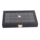 thumbnail image 3 of Caja De Lino Transparente Para Almacenamiento De Exhibición De Escaparate De Bandeja De Joyería Transparente De 28 Rejillas Negro, 3 of 5
