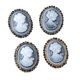 thumbnail image 4 of 4 piezas de botones de vástago de cristal rhinestone ovales vintage para coser decoración, 4 of 5