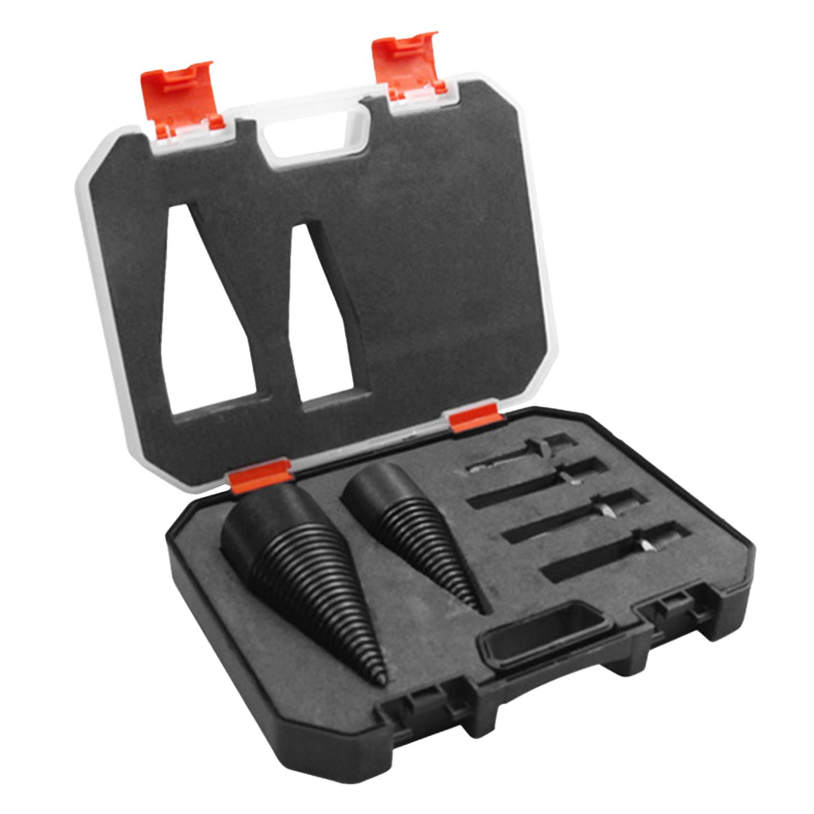 Magideal - 6 Piezas De Brocas Para Troncos, Broca Divisora Para Leña, Broca Eléctrica Para Acampar Con Estuche Portátil, Tornillo De Taladro, Controlador Cónico,