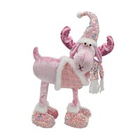 Magideal - Muñeco De Alce Navideño, Adornos Navideños, Figura Navideña De Dibujos Animados, Muñeco De Peluche De Pie Para Decoración De Chimenea Y Mesa Navideña, Ciervo De Lentejuelas