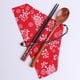 thumbnail image 1 of XmhyTop Juego de 2 Cenas de Madera Tableware de Madera Natural, Incluye Bolsa de Almacenamiento,Rojo Blanco, 1 of 5
