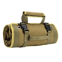 Ioensy - Organizador De Bolsa De Herramientas Enrollable Con 5 Bolsillos Con Cremallera Para Mecánico Carpintero Caqui