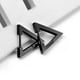 thumbnail image 4 of Aros unisex triangulares de acero negro par, 4 of 6