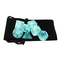 Magideal - Dados Poliédricos Acrílicos, Juguetes D8 D10 D12 D20 Con Bolsa Para Juegos De Mesa Rpg, Accesorios Para El Aula , Azul K