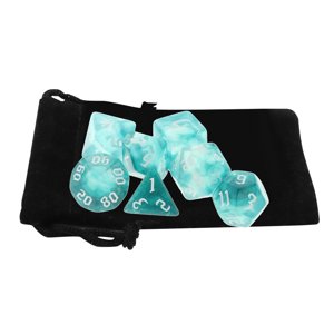 Magideal - Dados Poliédricos Acrílicos, Juguetes D8 D10 D12 D20 Con Bolsa Para Juegos De Mesa Rpg, Accesorios Para El Aula , Azul K