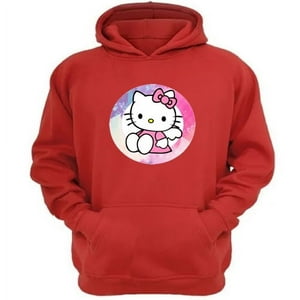 Genérico - Polerón Canguro Gatita Kitty Rojo Talla M Unisex