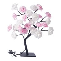Magideal - Lámpara De Rosas Luces Nocturnas Rama Led Lámpara De Escritorio Estética Decorativa Lámpara De Flores Para Bodas Dormitorio Cumpleaños Interior Día De