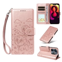 Funda Billetera Foxdock Compatible Con Infinix Smart 8 Pro 4G, Diseño Perrito Tierno, Ranuras Para Tarjetas Y Soporte Plegable