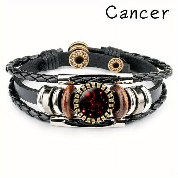 12 Constellation Beaded Leather And Charm Bracelets,12 Styles Available