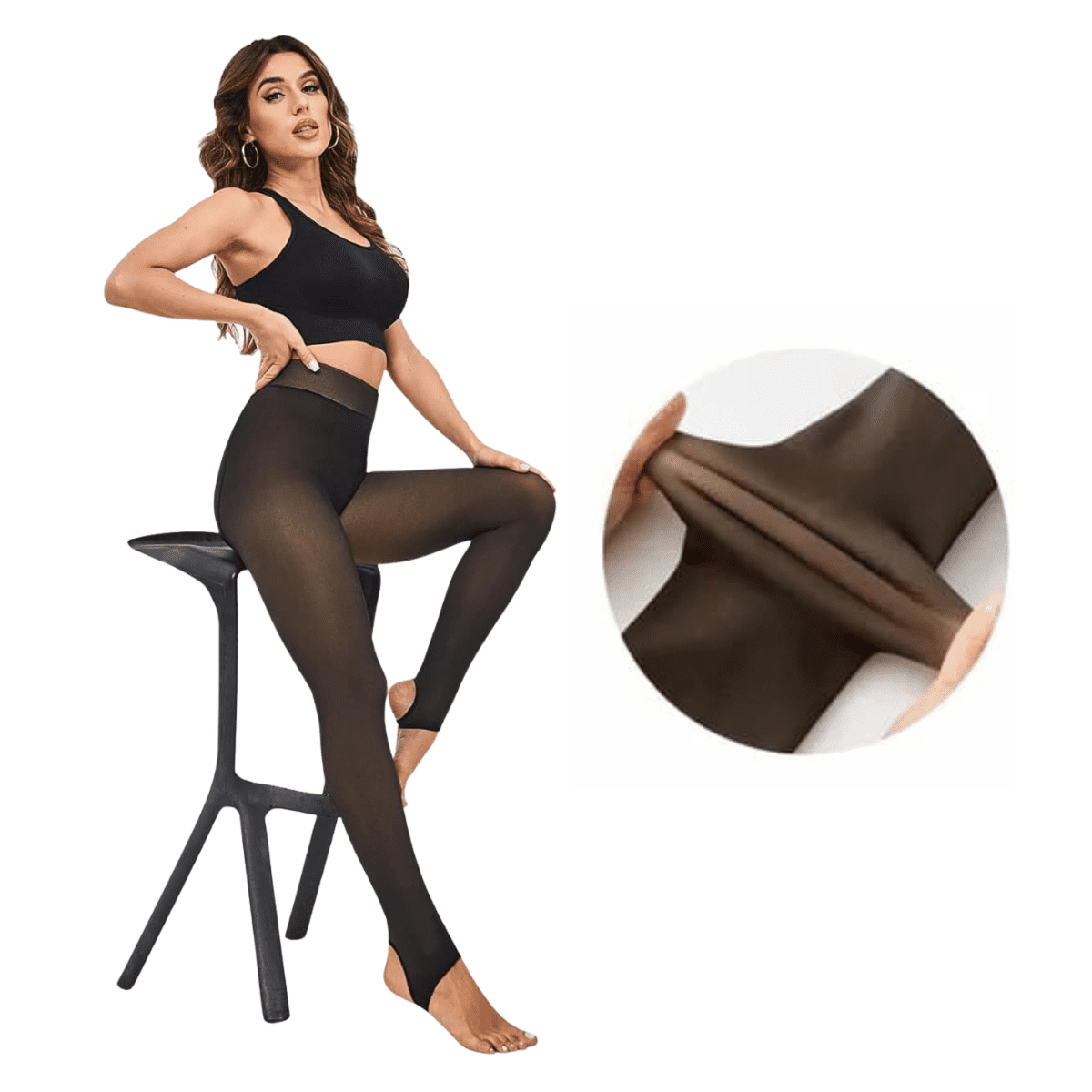 Genérico - Pantys Tipo Calzas Modela Abdomen Piernas Térmicas Gruesas