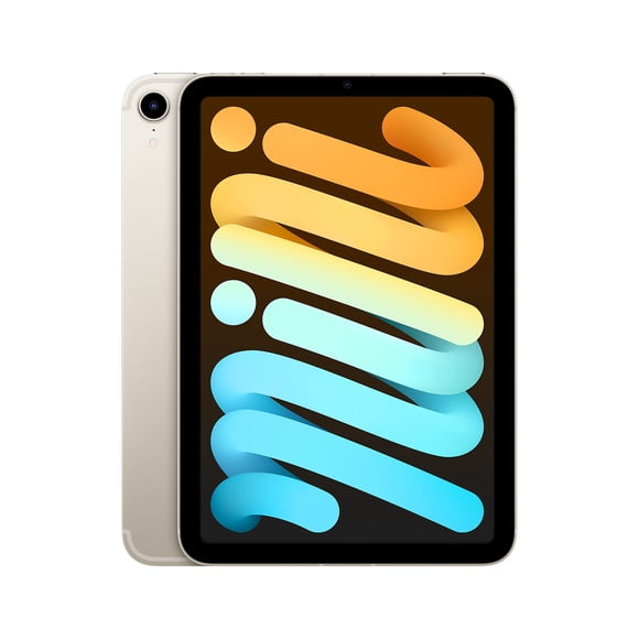Apple iPad mini (6ª Generación): Chip A15 Bionic, Pantalla Liquid Retina de 8.3 pulgadas, 64GB, Wi-Fi 6 + Celular 5G, Cámara frontal y trasera de 12MP, Touch ID, Batería para todo el día – Starlight
