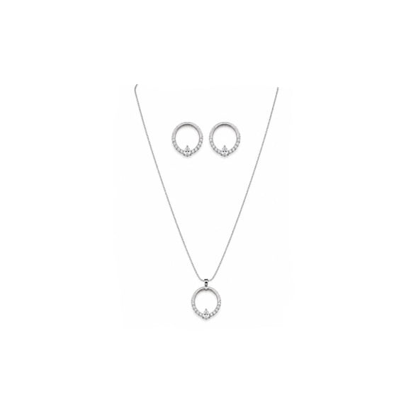 Conjunto Halo Brillante con baño de Oro 18k