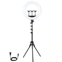 Clickdescuento - Aro De Luz Con Tripode Extensible Triple Soporte Celular 56 Cm Negro