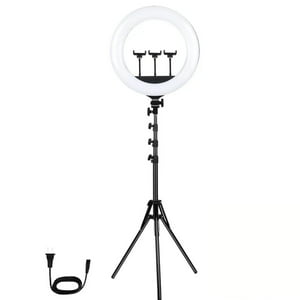 Clickdescuento - Aro De Luz Con Tripode Extensible Triple Soporte Celular 56 Cm Negro