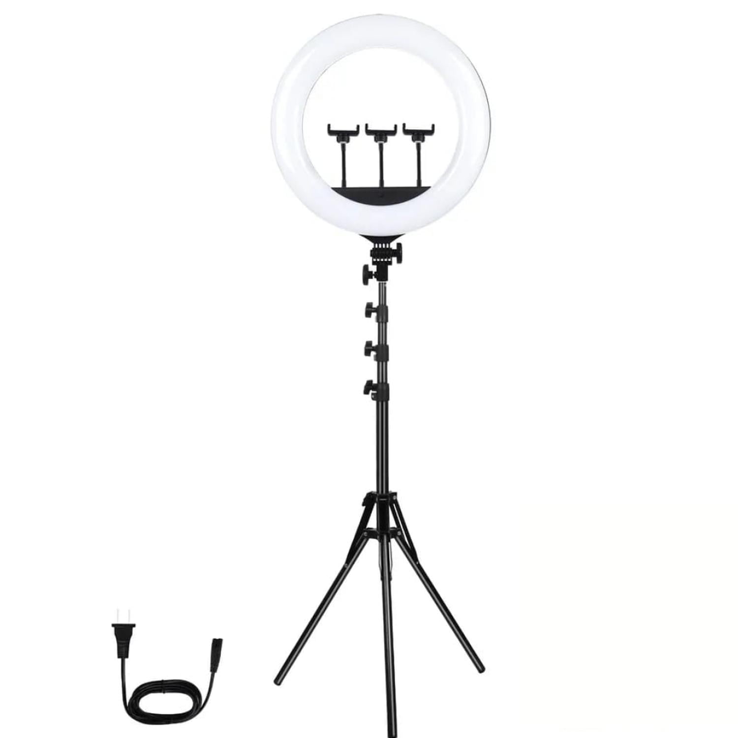 Clickdescuento - Aro De Luz Con Tripode Extensible Triple Soporte Celular 56 Cm Negro