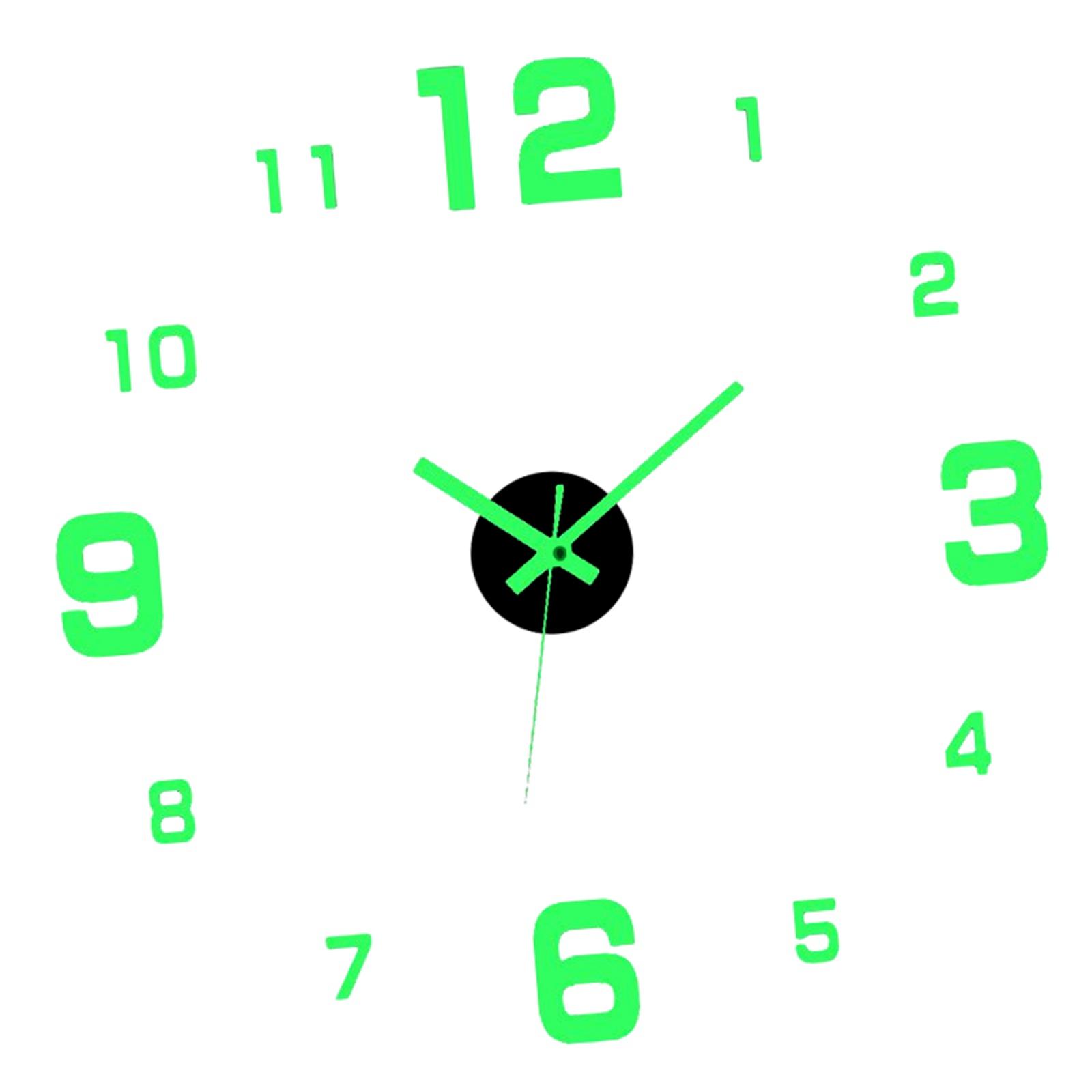 Magideal - Reloj De Pared De Bricolaje En 3D, Sala De Estar De Silencio Luminosa Sin Marco De Comedor Simple Reloj De Pared De Pared 3D Reloj De Pared Acrílico R , Luminoso-C