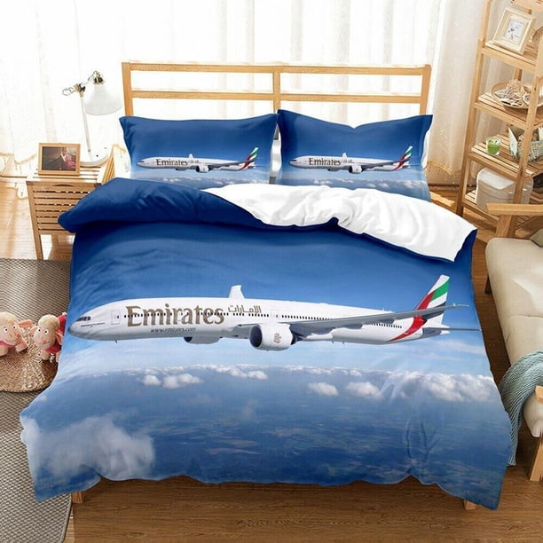 Scenery Airplane Gift Quilt Duvet Cover Set Bedspread Pillowcase3-Piece Bedding Set