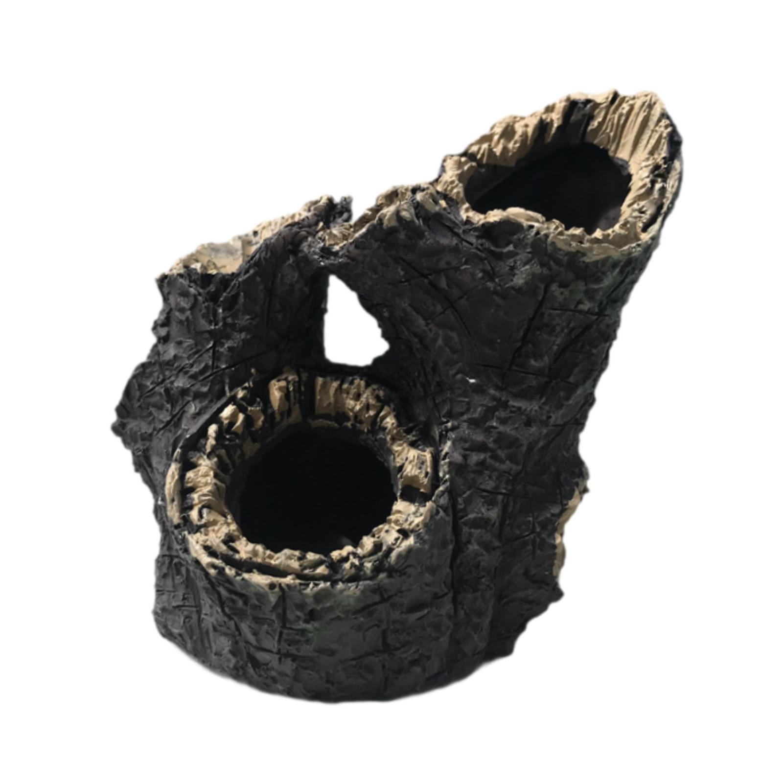 Decoración Paisajística De Escondite De Reptiles Tronco Hueco De Resina Para Peces Betta Tortugas De Pie