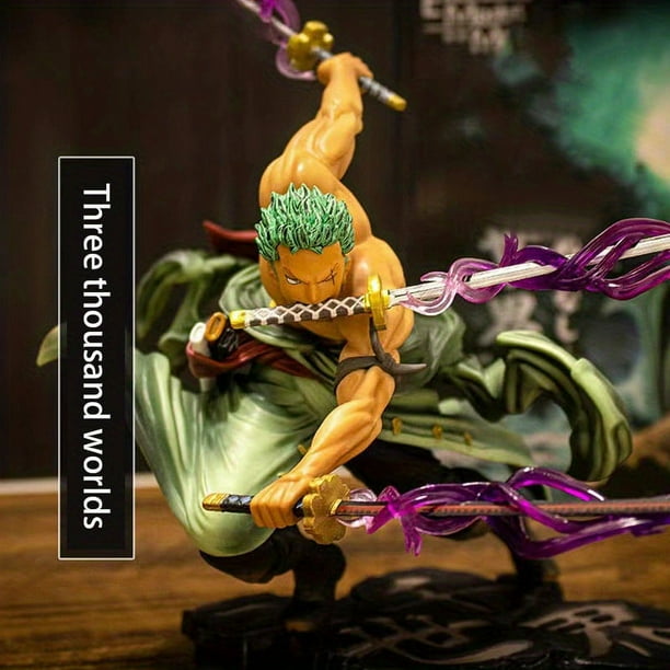 One Piece Garage Kit, Three Thousand Worlds Roronoa Zoro POP Three-knife Flow Anime Model Birthday Gift Ornament