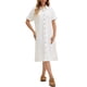 thumbnail image 1 of INSPIRE CHIC Vestido Camisero de Mezclilla para Mujer Regreso a Clases Manga Corta Abotonado Casual Midi Vestido Blanco 2XL, 1 of 6