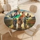 thumbnail image 4 of El mago de la ciudad esmeralda-theme Fitted Round Tablecloths Elastic Edged Table Covers Waterproof Table Cloth for Kitchen Holiday Party Tables Decor 150cm, 4 of 6