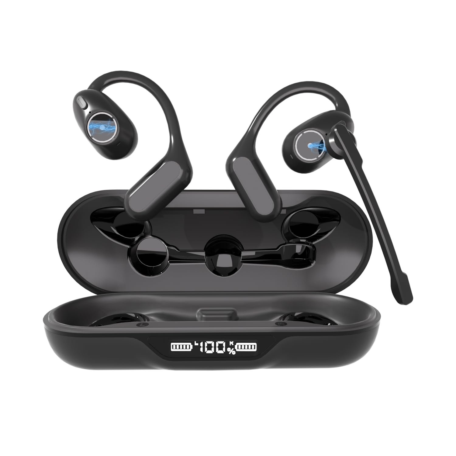 Auriculares Bluetooth Idigmall Con Micrófono Desmontable Open Ear 60h