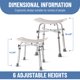 thumbnail image 3 of Silla de ducha ajustable Dr. Kay's para personas mayores y discapacitadas, 227 kg, 3 of 6