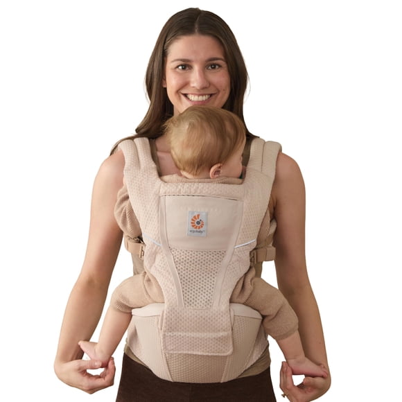 Portabebés Ergobaby Alta con Asiento de Cadera 3 Posiciones Beige