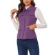 thumbnail image 4 of INSPIRE CHIC Chaleco de utilidad sin mangas de mujer de ante sintético con botones, chaqueta cargo con bolsillos y cuello vuelto, púrpura S, 4 of 6