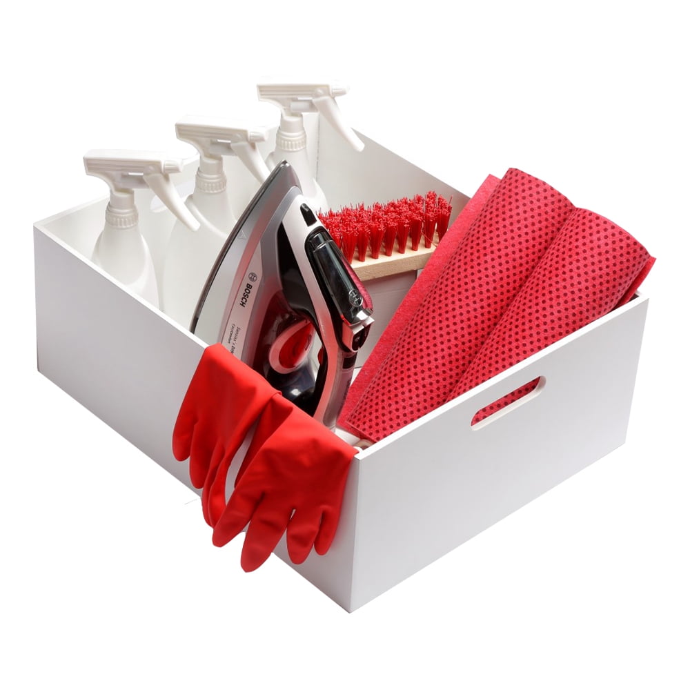 Caja Bambu Hbt Blanco Tamaño L 38x29x18 Cm